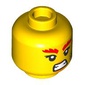 Minifig Head Wyldfyre, Red Eyebrows, Scar, Angry Teeth print