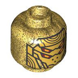 LEGO part MINI HEAD, NO. 3982 in Warm Gold/ Pearl Gold