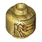 Minifig Head Imperium Claw Droid, Gold Metal Plating, 4 Bright Light Orange Eyes print