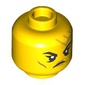 Minifig Head Empress Beatrix, Gold Circuitry, Angry Open Mouth Teeth/Close Mouth print