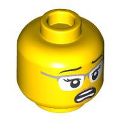 LEGO part MINI HEAD, NO. 4050 in Bright Yellow/ Yellow