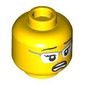 Minifig Head Gayle Gossip, Glasses, Open Mouth / Worried Print