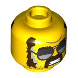 LEGO part MINI HEAD, NO. 4049 in Bright Yellow/ Yellow