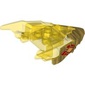 Creature Body Part, Dragon Head Upper Jaw with Spikes with Trans-Yellow Pattern, Dark Red and Yellow Eyes, Red Flames Print