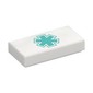 Tile 1 x 2 with Dark Turquoise Star of Life print