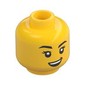 Minifig Head Determined, Open Mouth Smile print