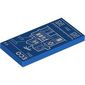 Tile 2 x 4 with White Blueprint print