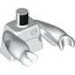 Minifig Torso with Light Bluish Grey Stripes/Circles print, White Arms Long Straight with Fixed Hands