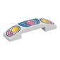 Slope Curved 4 x 1 Double with No Studs with Car Grill, Headlights, Coral Shell print