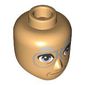Minidoll Head Male, Light Bluish Grey Eyebrows, Eyes, Glasses, Medium Nougat Closed Mouth
