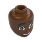 Minidoll Head, Thick Eyebrows, Light Bluish Grey Eyes, Scared Open Mouth