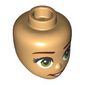 Minidoll Head, Dark Red Eyebrows, Olive Green Eyes, Dark Red Lips, Open Mouth