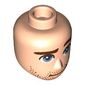 Minidoll Head Male, Raised Reddish Brown Eyebrow, Sand Blue Eyes, Stubbled Beard, Closed Mouth