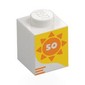 Brick 1 x 1 with Orange Sun, '50' on Yellow Background print