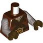 Torso, Robe, Black Trim, Gold Belt Buckle print, Flat Silver Arms, Dark Brown Hands