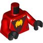 Torso, Black Muscles, Yellow Spider-Man Logo print, Red Arms, Black Hands
