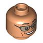 Minifig Head Ian Malcolm, Glasses, Large Smile Print