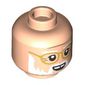 Minifig Head John Hammond, White Eyebrows, Beard, Gold Glasses, Open Mouth, Gap In Teeth print