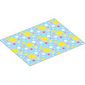 Duplo Blanket 8 x 10 with Pink / Medium Blue Decorations, Yellow Flowers print