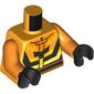 Torso, Black Stripes, Yellow Flames print, Orange Arms, Black Hands