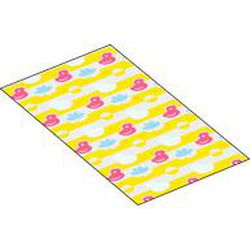 Duplo Blanket 50 x 90 with Pink Ducks, Yellow Water print