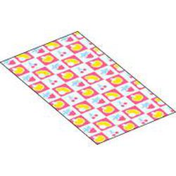 Duplo Blanket 50 x 90 with Pink / Medium Blue / Yellow Decorations print