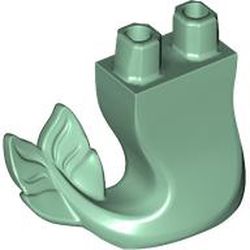 LEGO part 75648 Tail, Mermaid Curved Right [Plain] in Sand Green