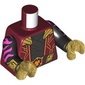 Torso, Gold Circuitry, Dark Bluish Grey Bandages, Belt, Purple Arm Decorations print, Black Arms, Pearl Gold Hands