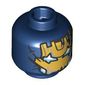 Minifig Head Ultron, Damaged Gold Iron Man Mask, Bright Light Blue and White Eyes print