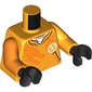 Torso, Odd Arms, Sweater, Pockets, White Undershirt and Symbol, Orange Dragon print, Left Bright Light Orange Arm, Right Orange Arm, Black Hands