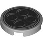 Tile Round 2 x 2 with 4 Exhaust Pipes print
