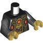 Torso, Gold Circuitry, Dark Red/Orange Symbol print, Pearl Dark Gray Arms, Pearl Gold Hands