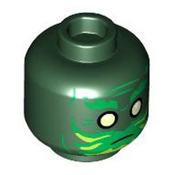 LEGO part 10103746 MINI HEAD, NO. 3998 in Earth Green/ Dark Green