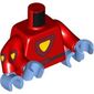 Torso Black Belt, Dark Red/Yellow Symbol Print, Red Double Arms, Medium Blue Hands