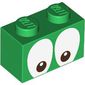 Brick 1 x 2 with Brown Eyes Print