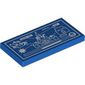 Tile 2 x 4 with Blueprint of Bowser's Castle print
