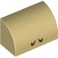 Brick Curved 1 x 2 x 1 No Studs, Reddish Brown Lines (Nostrils) Print