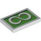 Tile 2 x 3 with '8' Infinity Symbol on Green Background Print
