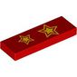 Tile 1 x 3 with 2 Yellow Stars print