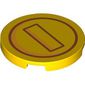 Tile Round 3 x 3 with Dark Red Circle, Rectangle print (Mario Coin)