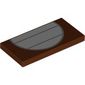 Tile 2 x 4 with White Circle, Light Bluish Grey Stripes (Chest) print
