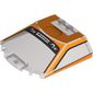 Windscreen 6 x 6 x 1 1/3 with Orange Car Window, Dark Bluish Grey 'McLaren LM' print