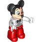 Duplo Figure Mickey Mouse with Red Legs, White Jacket with Silver Shirt, Black Bow Tie Print