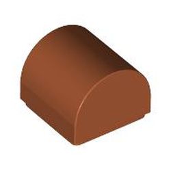 LEGO part 49307 Brick Curved 1 x 1 x 2/3 Double Curved Top, No Studs in Dark Orange
