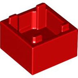 LEGO part 59121 BOX 2X2, BOTTOM, NO. 1 in Bright Red/ Red