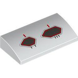 Slope Brick Curved 2 x 4 x 2/3 No Studs with Black/Red Air Intakes print