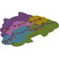 Tree Top, Lavender, Bright Pink, Yellow, Dark Azure, and Bright Green, with String Lights Print
