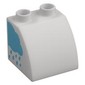 Duplo Brick 2 x 2 x 1 1/2 with Curved Top with Rainbow on Left Side, Rain Cloud on Right Side Print