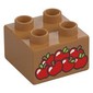 Duplo Brick 2 x 2 with Red Apples Print