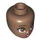Minidoll Head, Black Eyebrows, Nougat Eyes, Dark Red Lips, Open Mouth